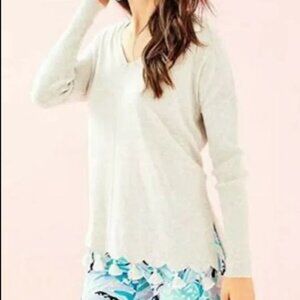 LILLY PULITZER Martime Sweater in Heathered Sea Pebble Gray
